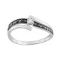 Solitaire Fantaisie - diamants noirs et blancs 0.04 ct