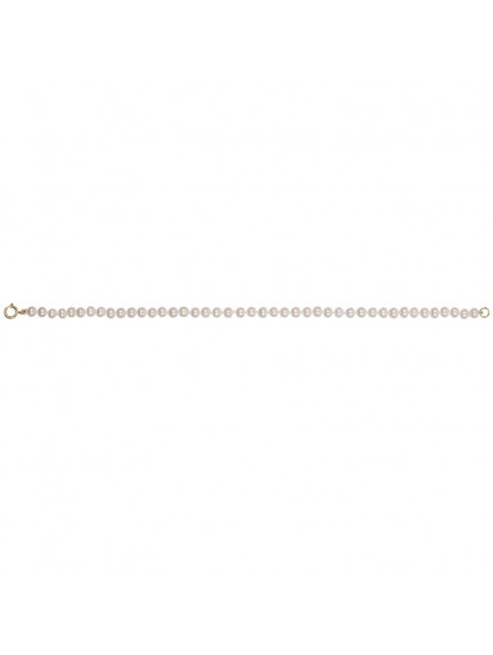 Bracelet Rang 19 Perles eau douce blanches 3.5-4 mm or jaune 375