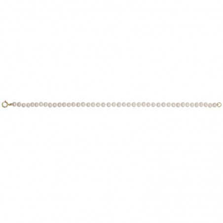 Bracelet Rang 19 Perles eau douce blanches 3.5-4 mm or jaune 375