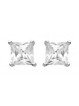 Boucles d'oreilles puces Oxyde carré 3,5 mm or blanc