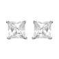 Boucles d'oreilles puces Oxyde carré 3,5 mm or blanc