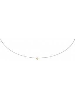 Collier solitaire Coeur Oxyde griffes