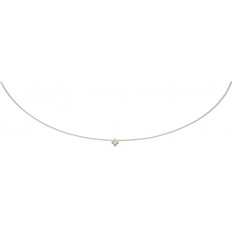 Collier solitaire Coeur Oxyde griffes