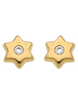 Boucles d'oreilles étoiles or jaune et oxydes