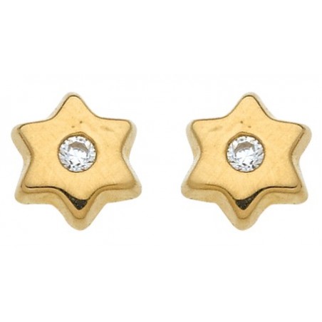 Boucles d'oreilles étoiles or jaune et oxydes