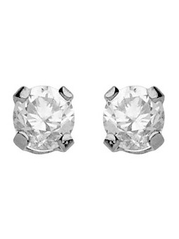 Boucles d'oreilles puces  Oxyde 2,5 mm or blanc