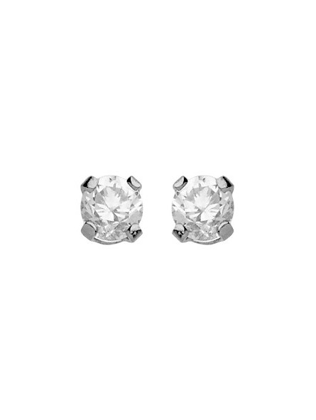 Boucles d'oreilles puces  Oxyde 2,5 mm or blanc