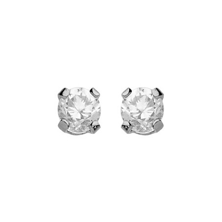 Boucles d'oreilles puces  Oxyde 2,5 mm or blanc