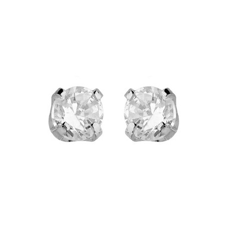 Boucles d'oreilles puces Oxyde 3 mm or blanc