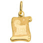 Pendentif Parchemin Zodiaque Bélier or jaune