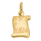 Pendentif Parchemin Zodiaque Sagittaire or jaune