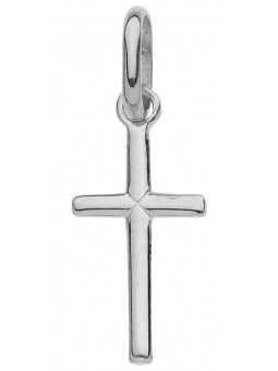 Pendentif Croix petit modèle Fil Rond or blanc