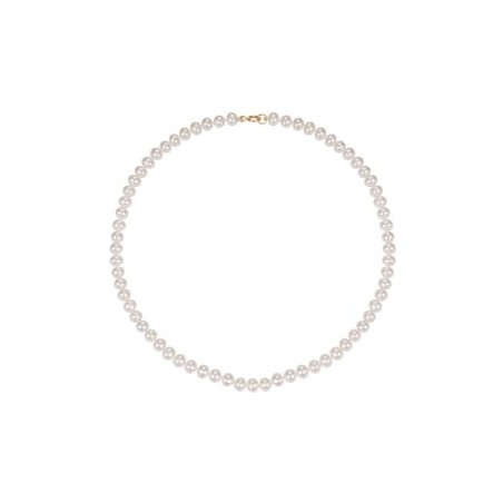 Collier Rang 45 Perles eau douce blanches 6.5/7 mm or jaune 375