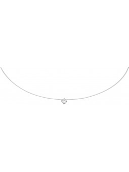 Collier solitaire Coeur Oxyde griffes