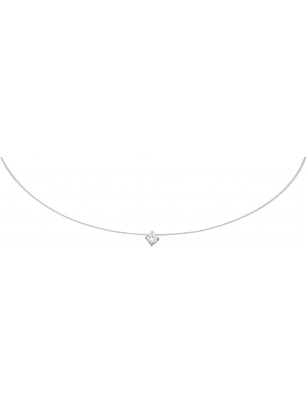 Collier solitaire Coeur Oxyde griffes