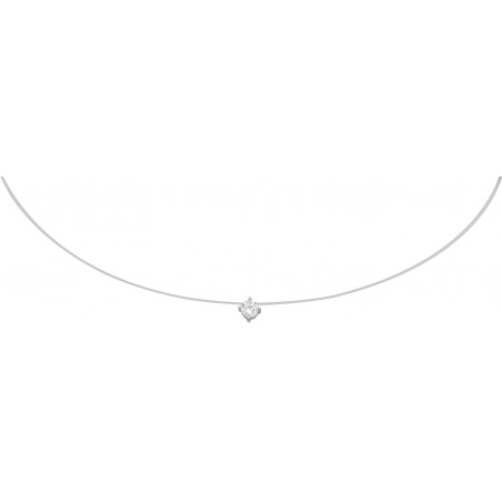 Collier solitaire Coeur Oxyde griffes