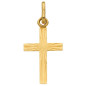 Pendentif Croix diamanté fil large or jaune