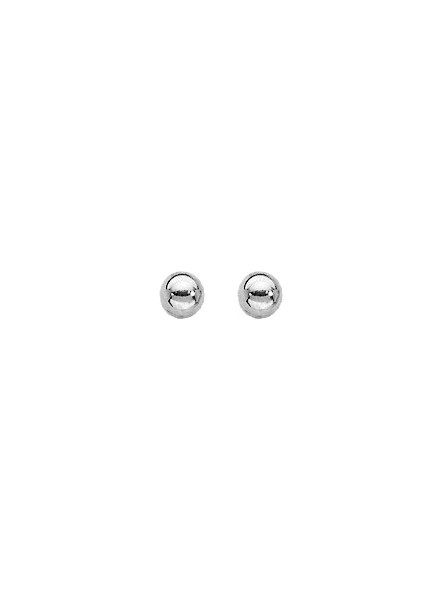 Boucles d'oreilles Boule 4 mm or blanc