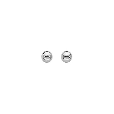 Boucles d'oreilles Boule 4 mm or blanc
