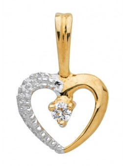 Pendentif Oxyde Coeur Bicolore