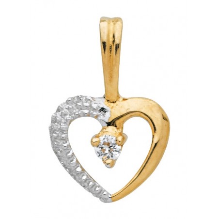 Pendentif Oxyde Coeur Bicolore