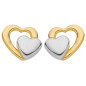 Boucles d'oreilles Double Coeur bicolore