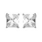 Boucles d'oreilles puces Oxyde Carré 6 mm or blanc