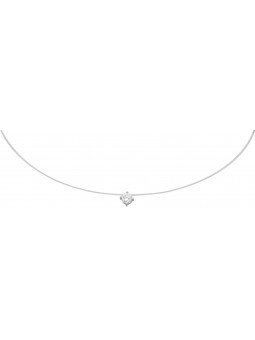 Collier Fil Nylon Oxyde 4 Griffes 6 mm or BL_x005F_x000D_ Collier en or blanc et Oxydes