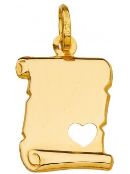 Pendentif Parchemin coeur découpé