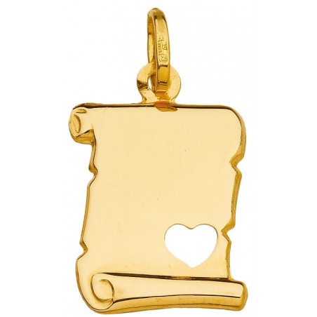 Pendentif Parchemin coeur découpé