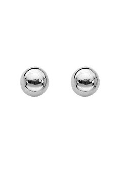Boucles d'oreilles Boule 5 mm or blanc