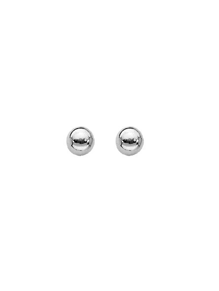Boucles d'oreilles Boule 5 mm or blanc