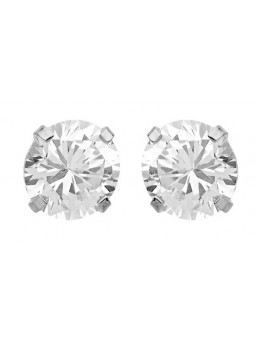 Boucles d'oreilles puces Oxyde 5 mm or blanc