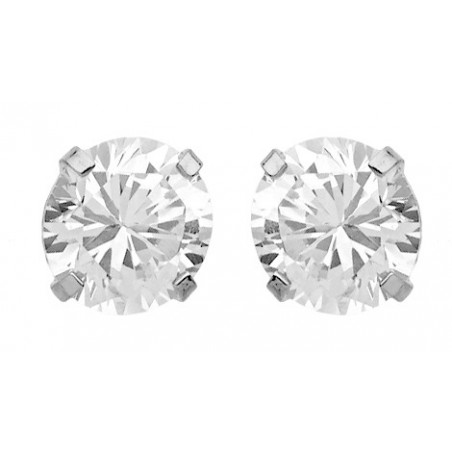 Boucles d'oreilles puces Oxyde 5 mm or blanc