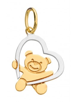 Pendentif Ours or jaune et or blanc