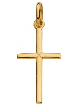 Pendentif Croix modèle moyen Fil Rond or jaune