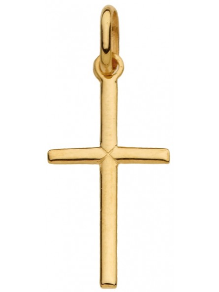 Pendentif Croix modèle moyen Fil Rond or jaune