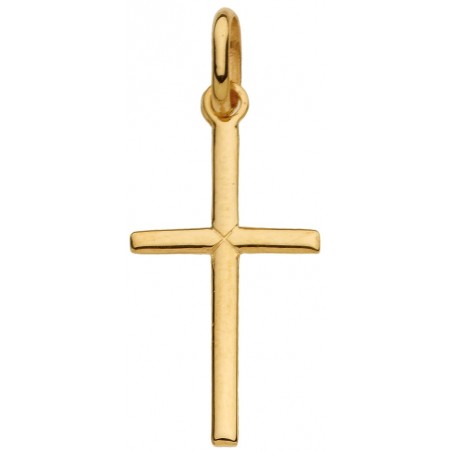 Pendentif Croix modèle moyen Fil Rond or jaune