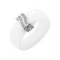 BAGUE CERAMIQUE BLANCHE ET DIAMANTS 0,11 CT OR BL