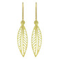 Boucles d'oreilles crochets feuille or jaune