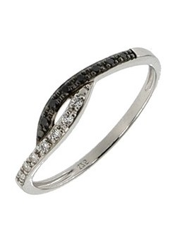 Bague multi Oxydes Noir et blanc 9K