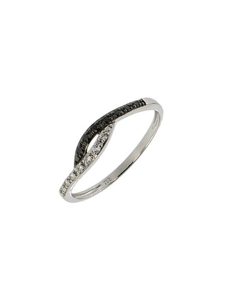 Bague multi Oxydes Noir et blanc 9K