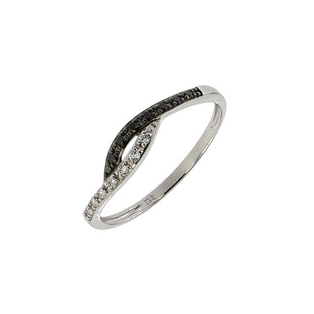 Bague multi Oxydes Noir et blanc 9K