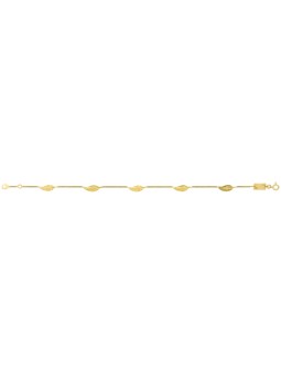 Bracelet or jaune motif Plume