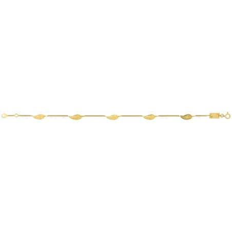 Bracelet or jaune motif Plume