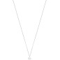 Collier solitaire Oxyde 3 griffes or blanc 375