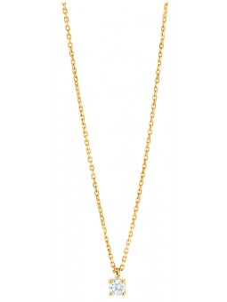 Collier solitaire diamant 0,05 ct or jaune 375