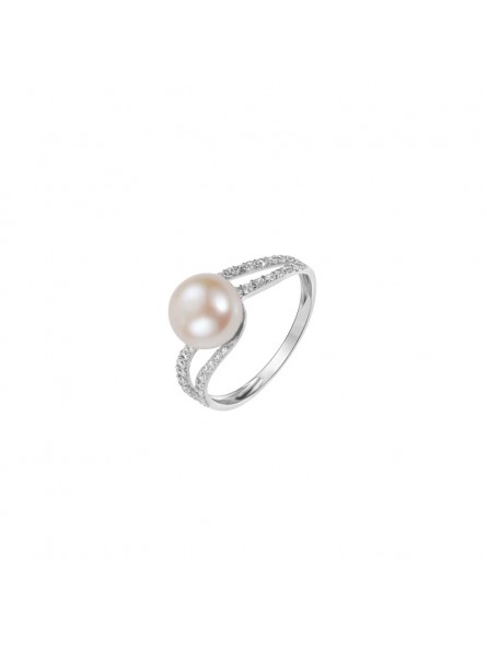 Bague Perle eau douce blanche7.8/8.3 mm or blanc 375 OxydeS