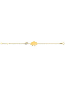 Bijou Identité Bébé plaque nuage et motif petit Ange coeur émail