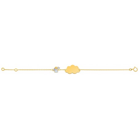 Bijou Identité Bébé plaque nuage et motif petit Ange coeur émail
